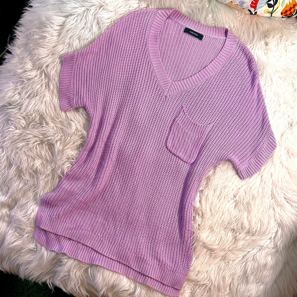 Dokotoo • Lavender Lilac Short Sleeve Knit Pocket Top